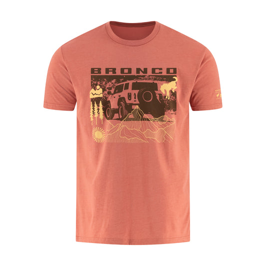 Ford Bronco Mens Red Trail Graphic T-Shirt