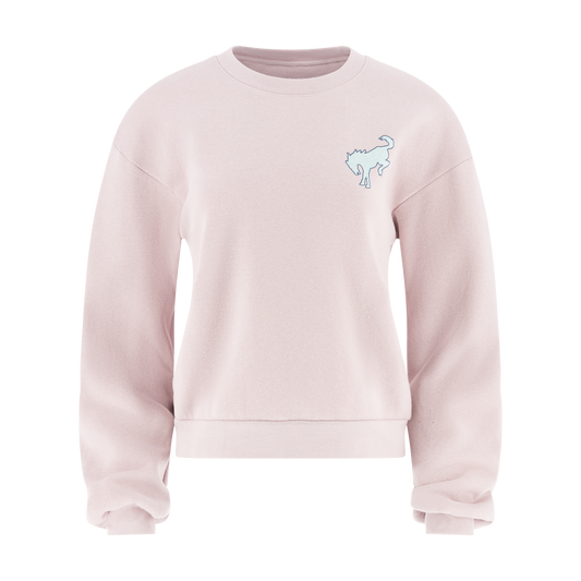 Ford Bronco Built Wild Womens Light Pink Crewneck Sweatshirt